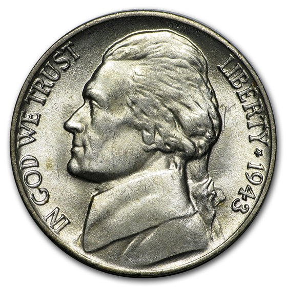 1943-P Silver Wartime Jefferson Nickel BU 1943-P Silver Wartime Jefferson Nickel BU